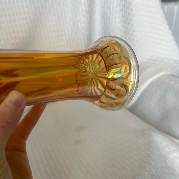 Jack in the Pulpit Marigold Morning Glory Carnival Glass Vase by Imperial Glass - Picture 12 of 16